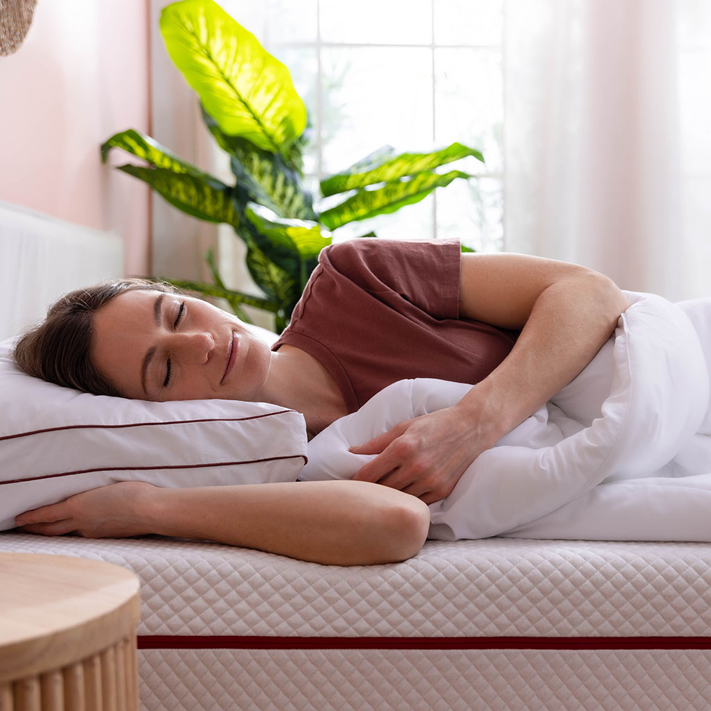 Pillow cradles your head while sleeping