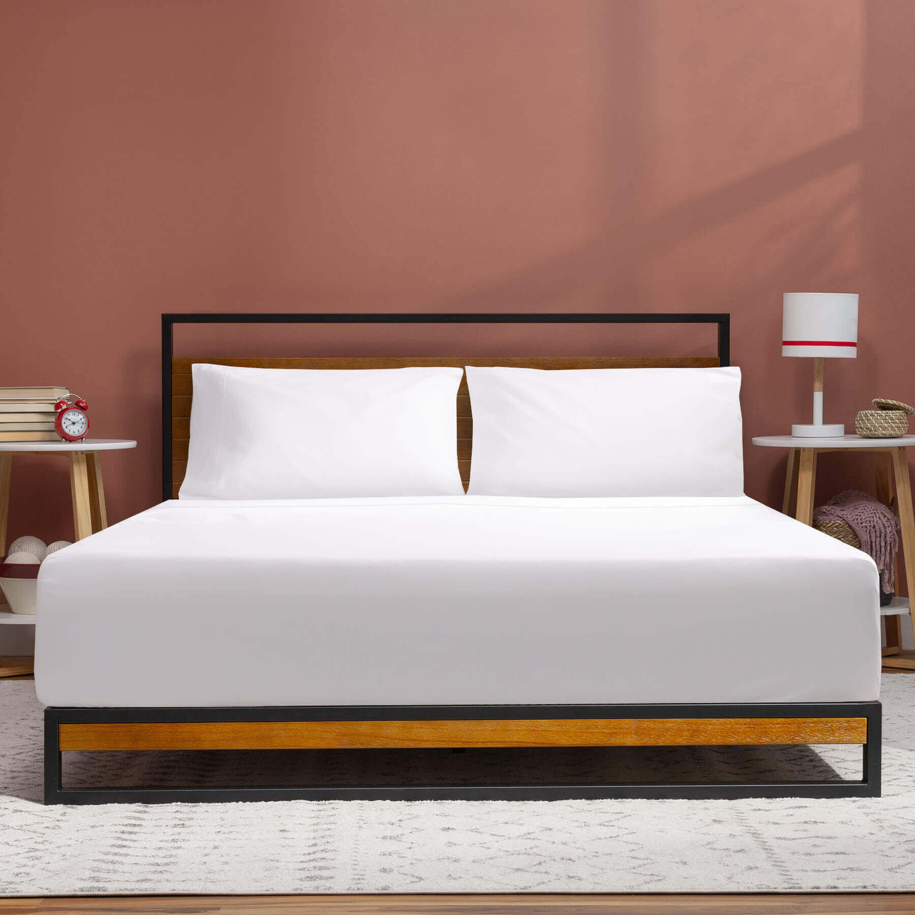 The contents of a Comfort Sleep Bundle fit perfectly on a mattress and pillows