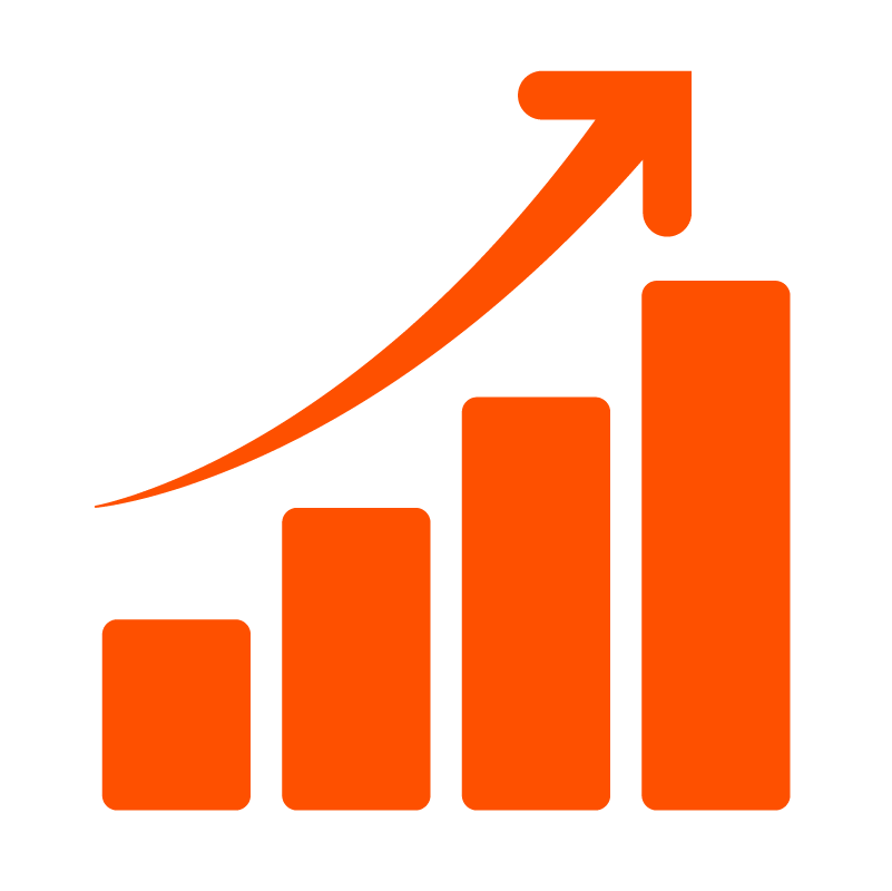 Chart going up and to the right icon