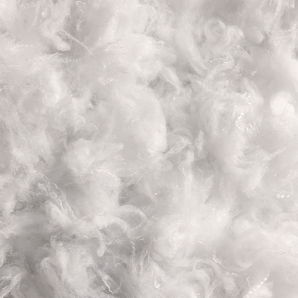 Closeup of down alternative fluffy filling