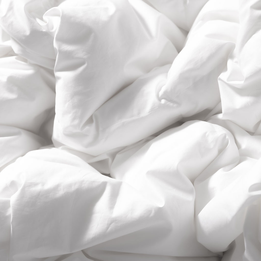Closeup of the soft texture of the duvet