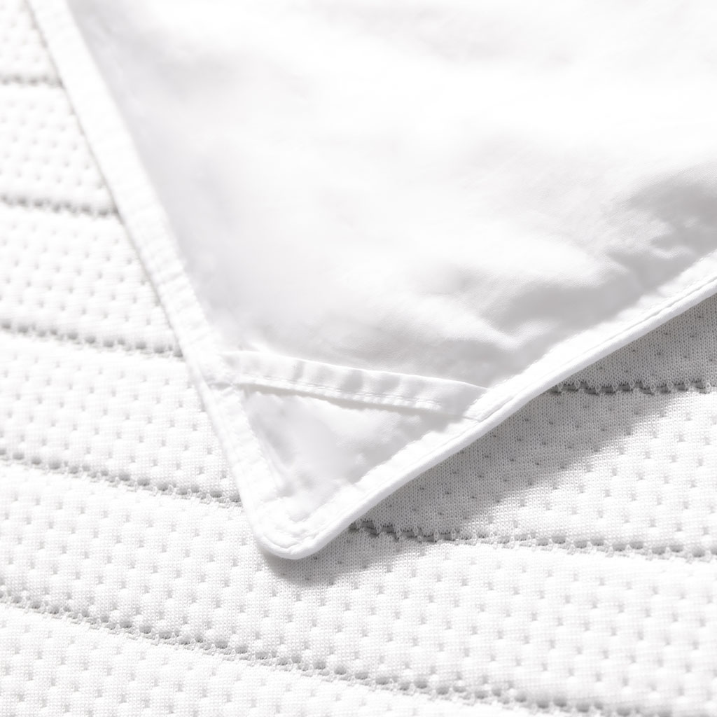 Closeup of duvet's corner loops