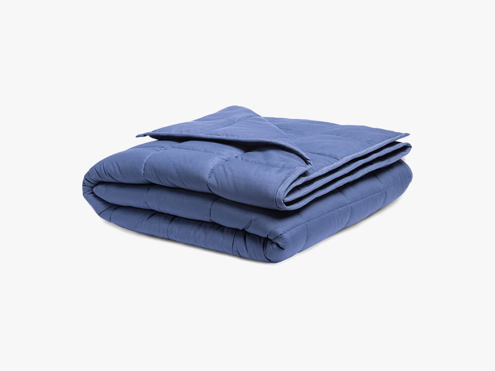 Classic Weighted Blanket folded neatly, with one corner pulled back