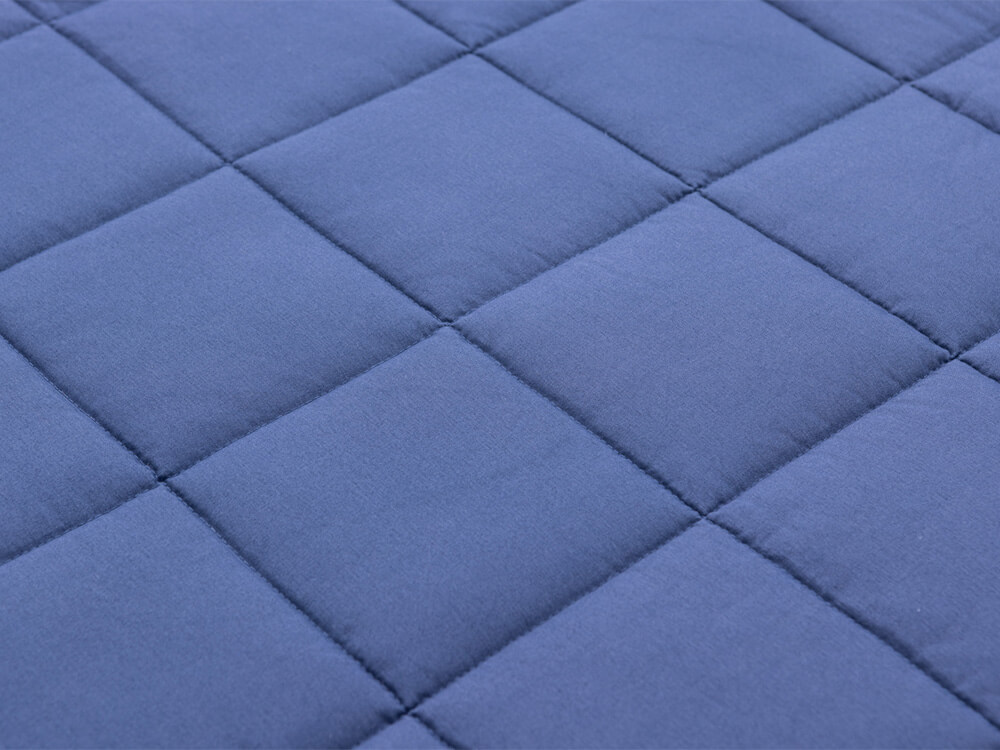 Closeup of the quilted panels and stitching on Classic Weighted Blanket