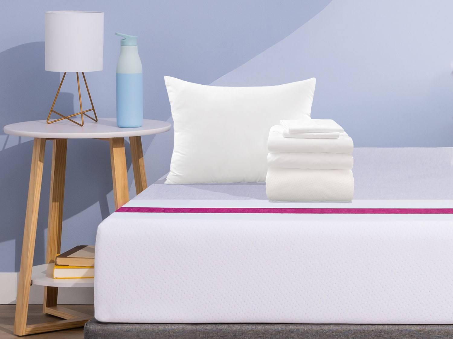 &Eacute;l&eacute;ments de l'ensemble sommeil &agrave; bas prix sur un matelas Juno