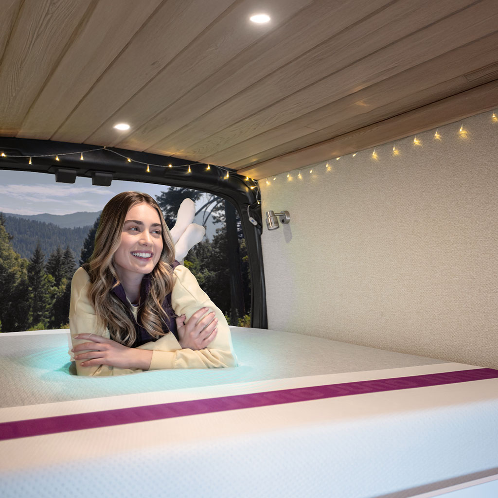 Mattress lies comfortably in confined space