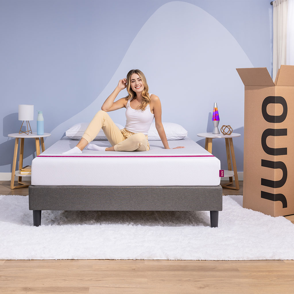 Juno mattress as part of a vibrant bedroom