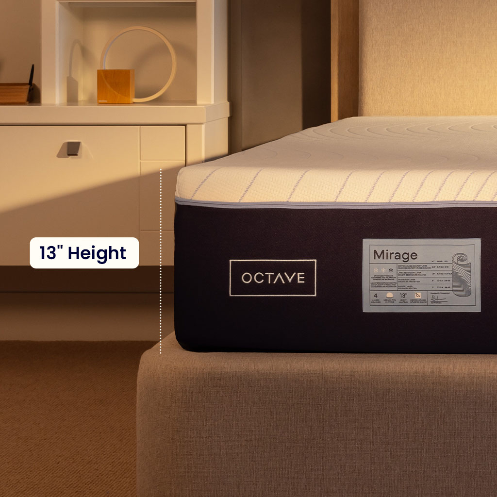 13" height of an Octave Mirage mattress