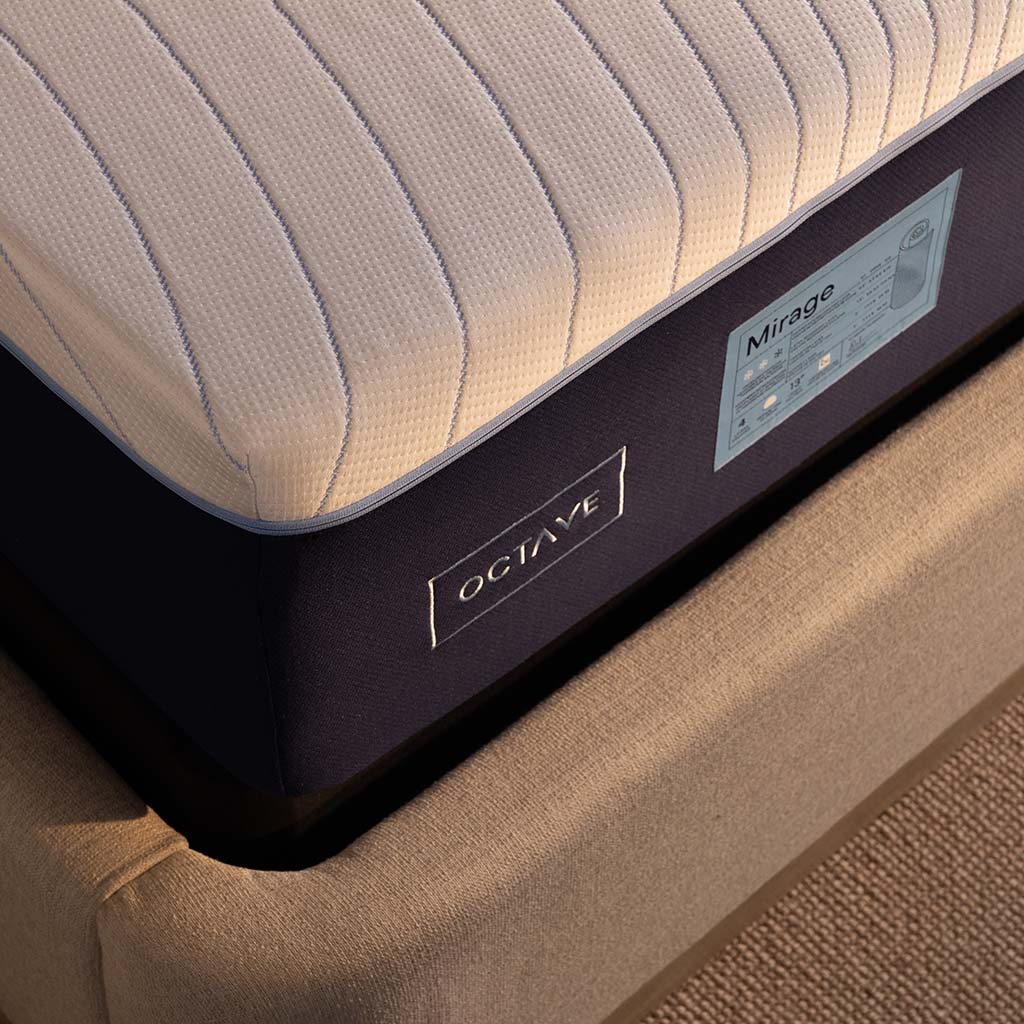 Corner detail of an Octave Mirage mattress