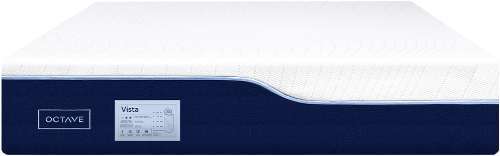Image of the Octave vista memory foam mattress on a white backdrop as seen from the front.
