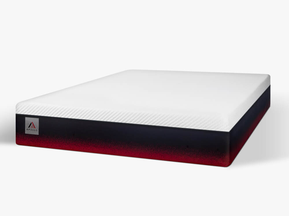 apollo-mattress-02 Three-quarter shot of the Apollo mattress