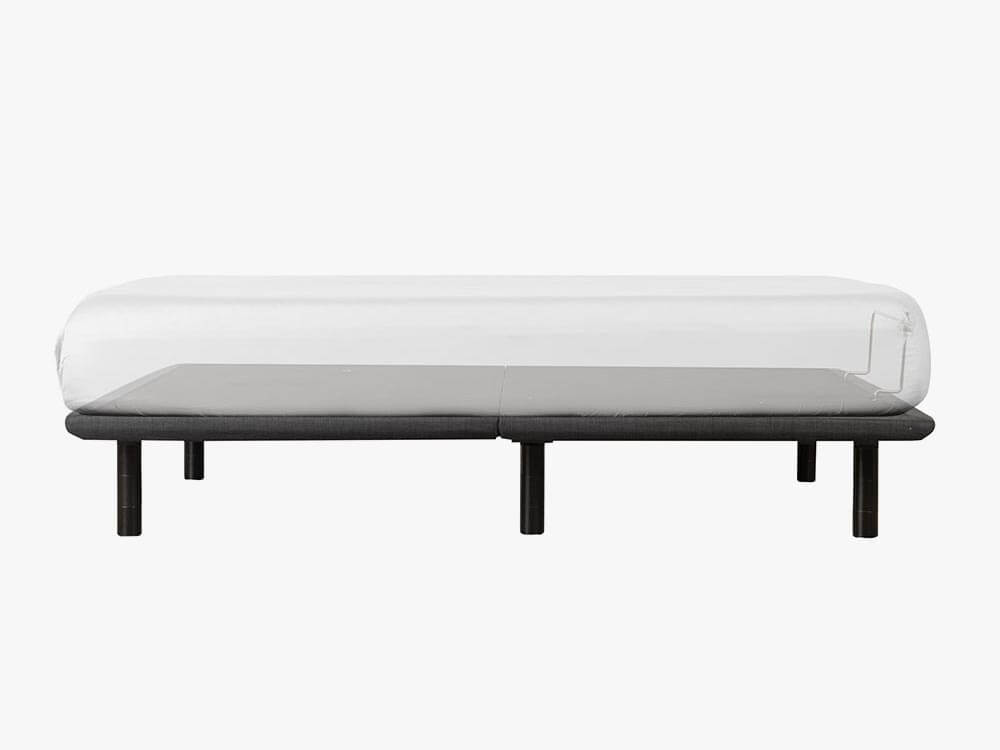 Podium Adjustable Bed with the outline of a transparent mattress resting on top.