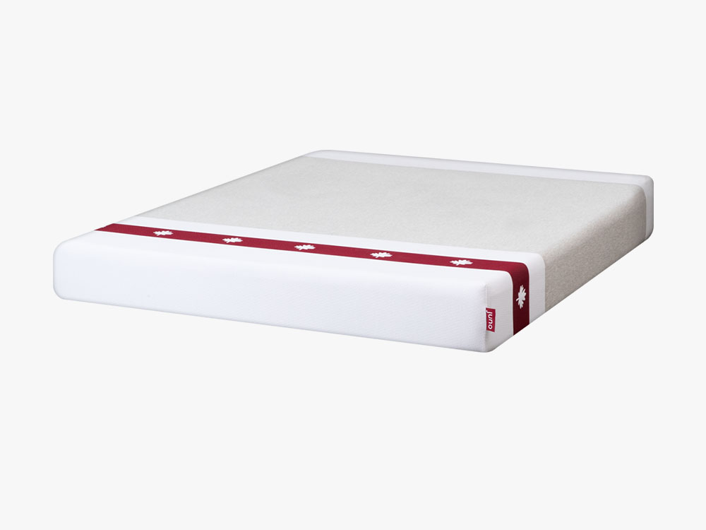 juno-1 Three-quarter shot of the Juno mattress.