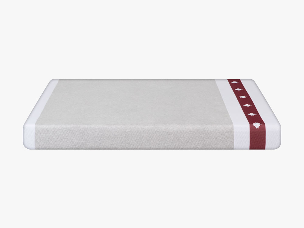 Sideview of the Juno mattress as shot from above against a white background.