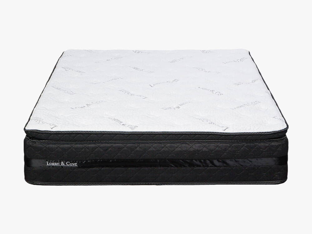 Logan & Cove luxury pillow-top hybrid mattress as seen from the top