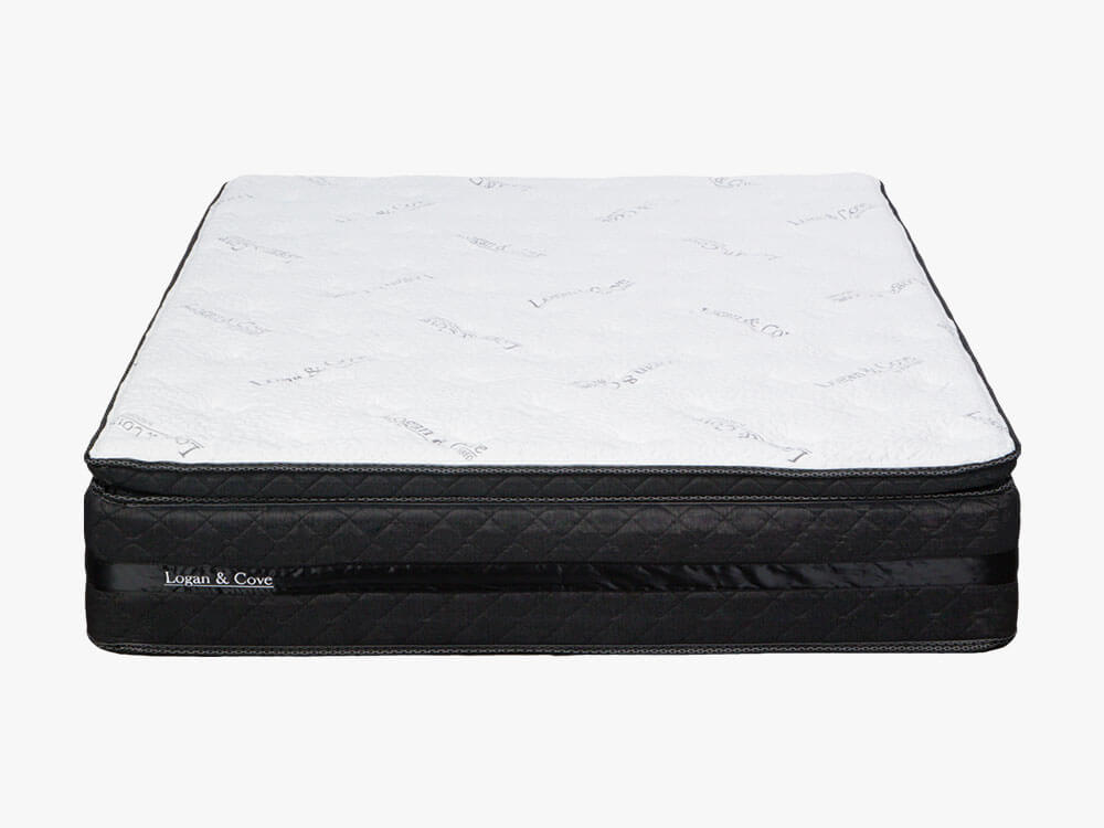 Logan & Cove Hybrid Mattress (Front) | GoodMorning.com Logan & Cove luxury pillow-top hybrid mattress as seen from the top