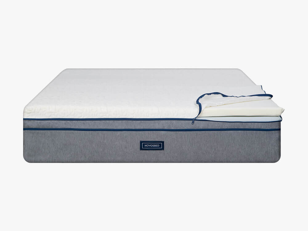Novosbed premium memory foam mattress with Comfort+ kit as seen from the front
